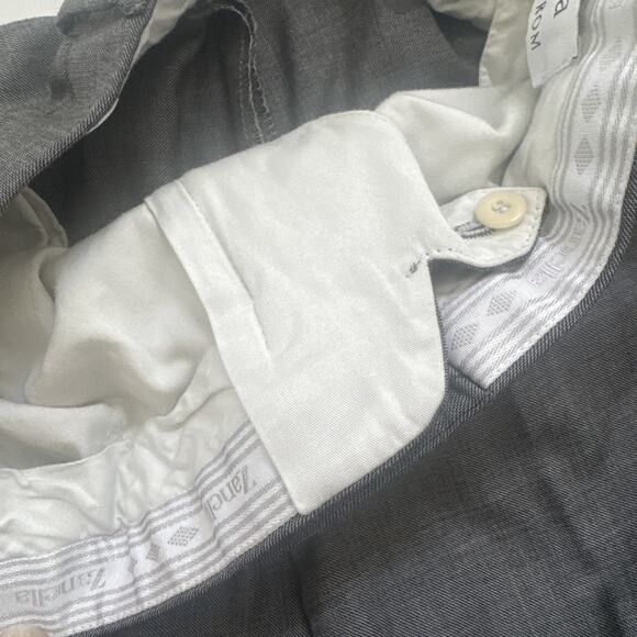 VINTAGE Zanella GRAY Virgin WOOL Trouser Men’s 36x28 Made in ITALY - Picture 4 of 11